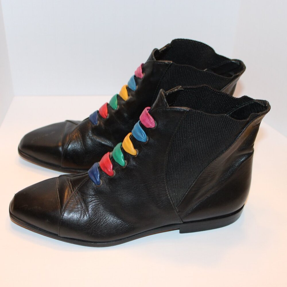 Vintage Pietro Ankle Boots Boho Mod Gypsy Fairy 70/80s Italy Size 6 1/2 - Picture 3 of 6